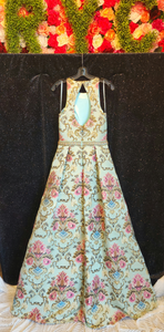 JOVANI Style 48394 Size 8 Mint Floral Brocade