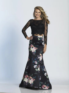 DAVE & JOHNNY Style 5115 Size 8 Black/Floral Skirt