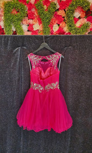 JULIET Style 742 Size 6 Fuchsia Rhinestone Tulle