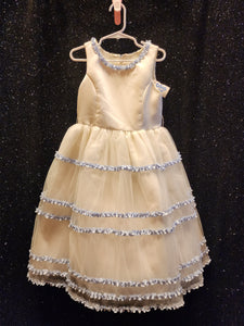 WATTERS Style D510 Size 4T Ivory Blue Ruffle Tulle