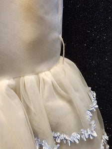 WATTERS Style D510 Size 4T Ivory Blue Ruffle Tulle