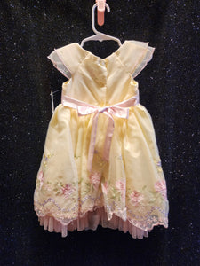 JONA MICHELLE Style D548 Size 2T Yellow Pink Bow