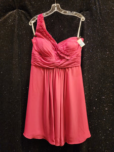 PRETTY MAIDS Style D703 Size 16 Pink One-Shoulder