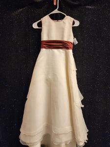 UNKNOWN Style D826 Size 10T Ivory w/ Burgundy