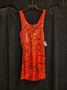 WILDCAT Style D849 Size 16T Red Sheer Sequin Costume