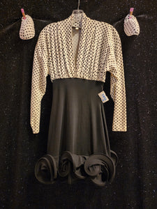 WESTON WEAR Style D853 Size 2 Ivory/Black Polka Dots