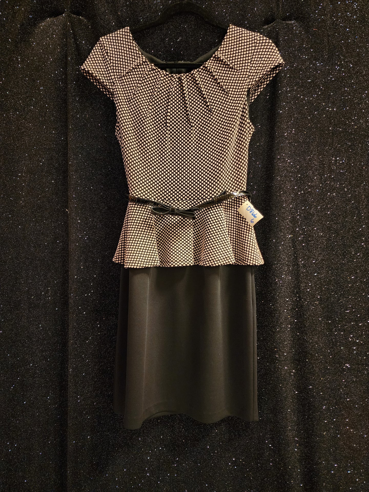 DRESS BARN? Style D866 Size 6 Black White Polka Dots