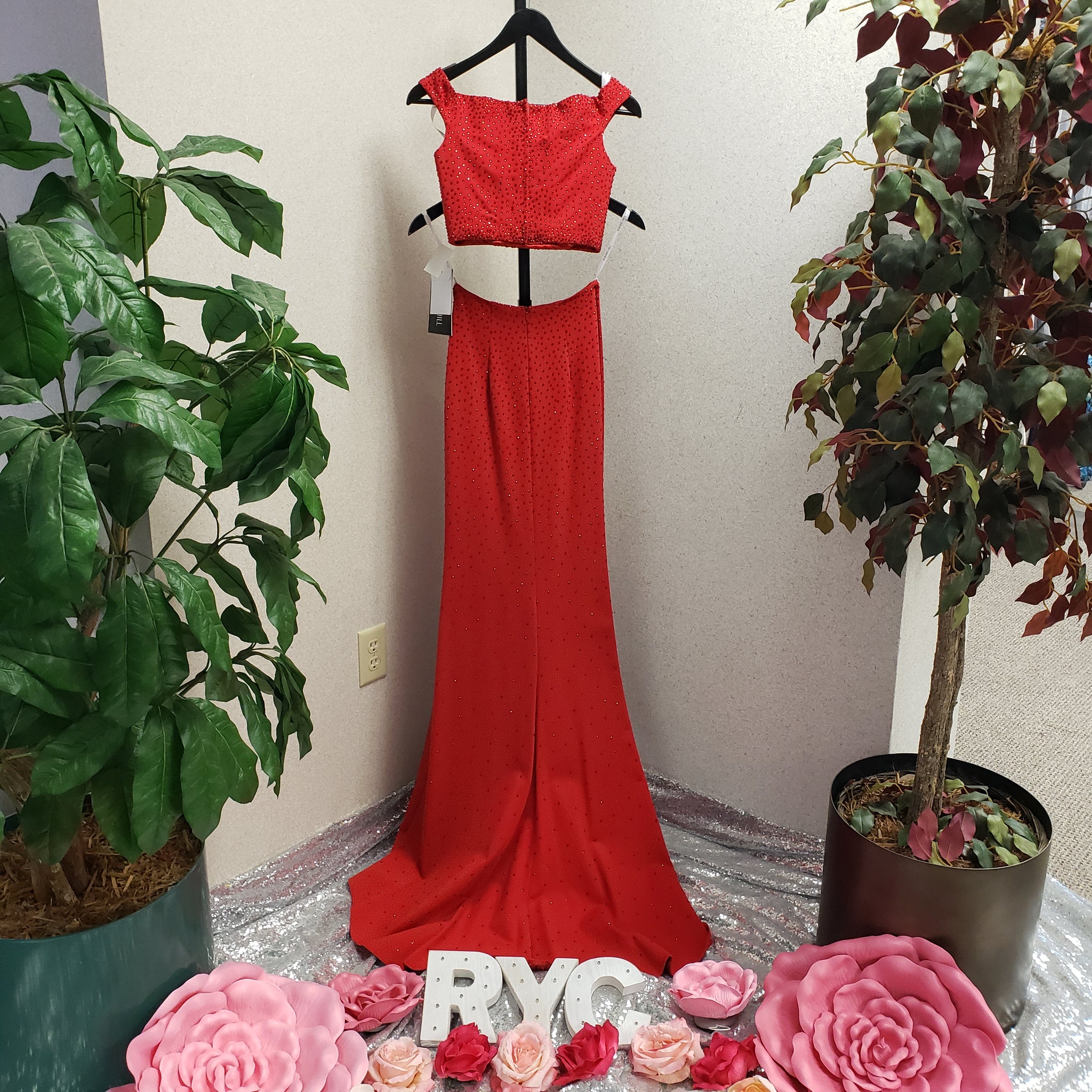 red sherri hill two piece dress Sherri Hill 50306