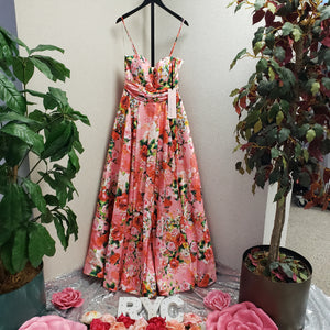 TARIK EDIZ Style 50095 Size 12 Pink Floral
