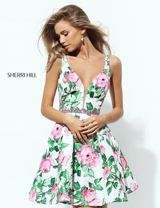 SHERRI HILL Style 50498 Size 0 Black/Pink Print