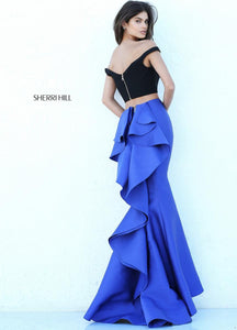 SHERRI HILL Style 50750 Size 0 Black/Royal Blue