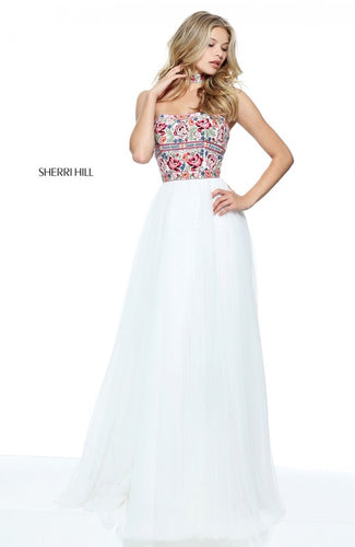 SHERRI HILL Style 50873 Size 2 Ivory/Multi