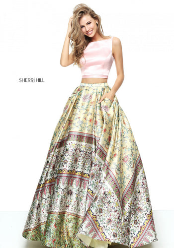 SHERRI HILL Style 50924 Size 0 Pink/Yellow