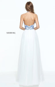 SHERRI HILL Style 51021 Size 10 Ivory/Blue