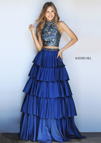 SHERRI HILL Style 51040 Size 12 Navy Print