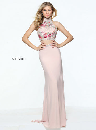 SHERRI HILL Style 51059 Size 00 Blush/Multi