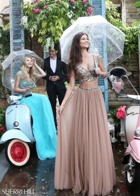 SHERRI HILL Style 51166 Size 8 Dark Nude