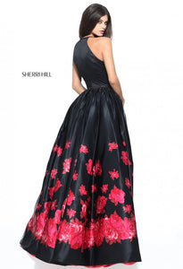 SHERRI HILL Style 51193 Size 2 Black/Red Print