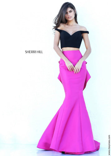 SHERRI HILL Style 50750 Size 00 Black/Fuchsia