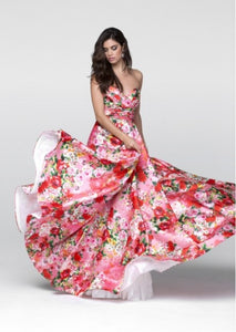 TARIK EDIZ Style 50095 Size 12 Pink Floral